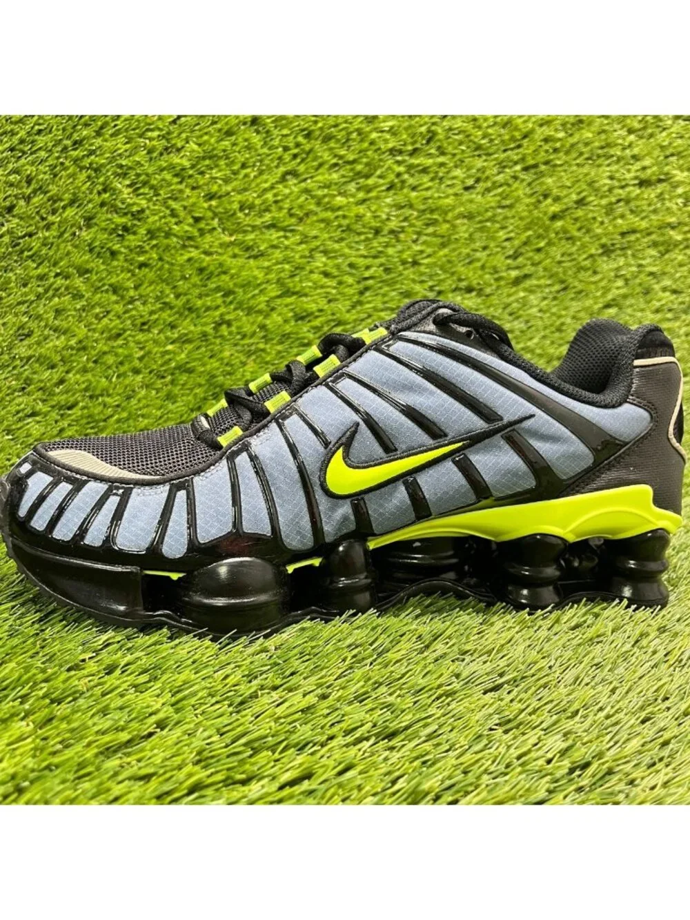 Nike Shox TL Mens Size 10 Blue Volt Black Athletic Running Shoes Sneakers